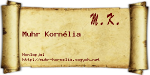 Muhr Kornélia névjegykártya